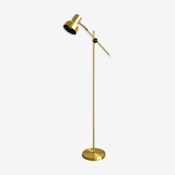 Mid-century 1970s  decorative  Swedish adjustable spotlight floor lamp brass AJH