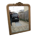 Golden mirror 19th with pediment