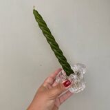 Set of 2 vintage molded glass candle holders