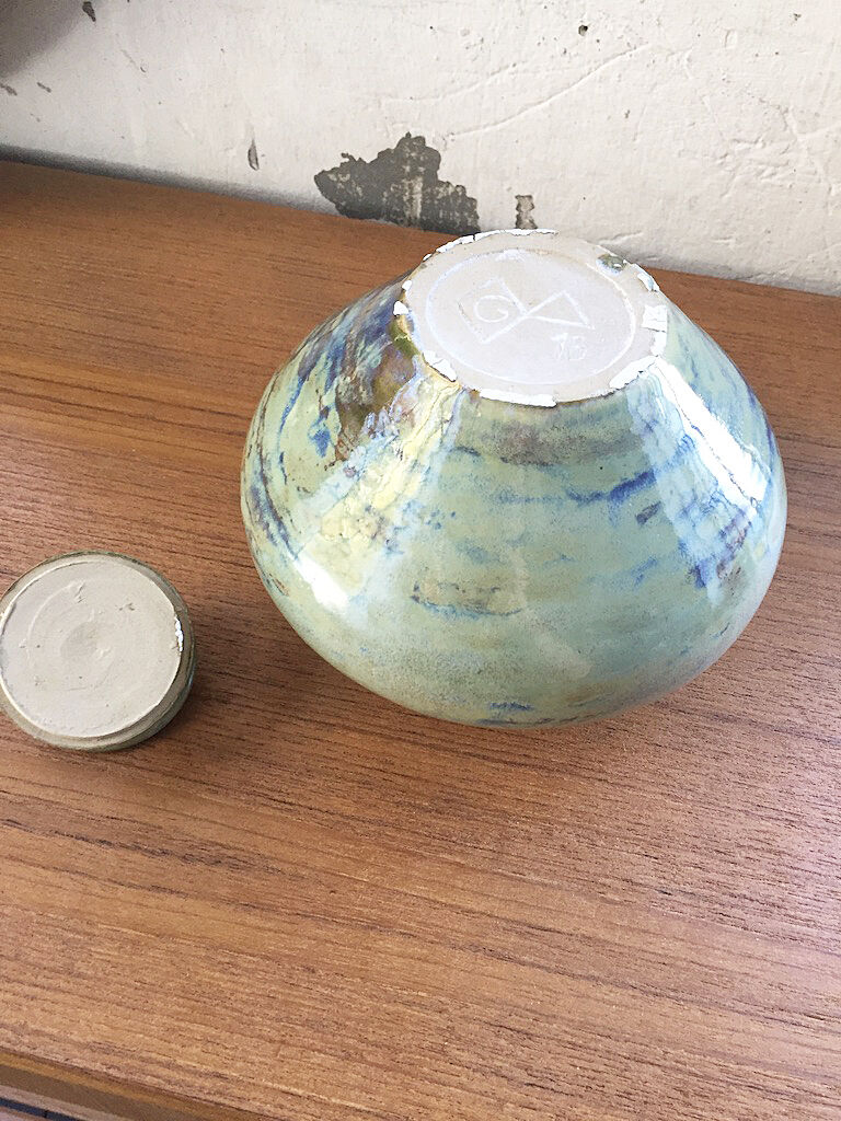 Blue ceramic pot vase