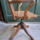 Fauteuil de bureau americain en chene reglable 1950