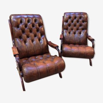 Pair of Chesterfield armchairs