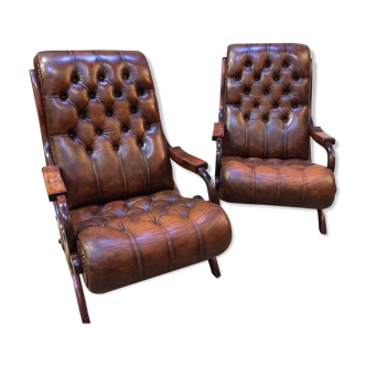 Pair of Chesterfield armchairs