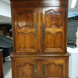 Buffet 2 bodies XIXth inlaid walnut