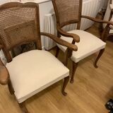 Beige and canning armchairs