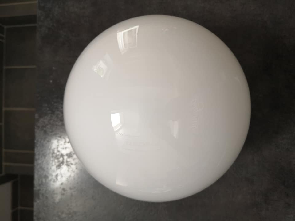 Ceiling lamp wall globe opaline ball white Very large model Ø 25 cm Art Deco 1930/1940