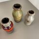 Ensemble de cinq vases en poterie vintage fabriqués par Scheurich, Allemagne, années 1970