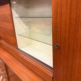 Vintage Scandinavian teak sideboard with compass feet from the 70s