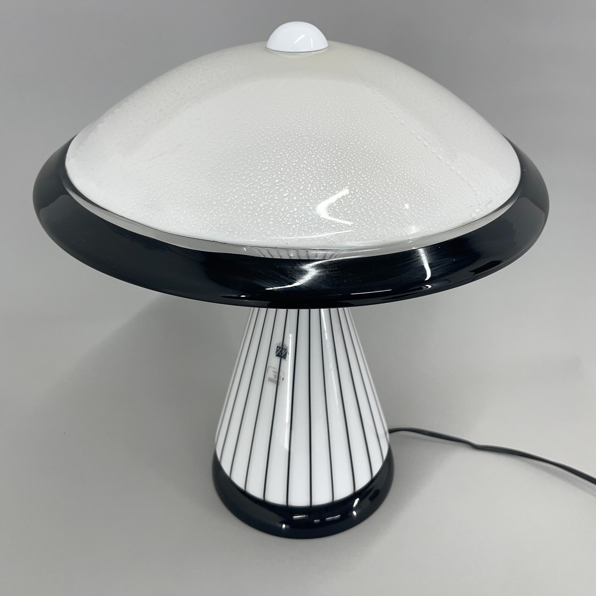 1980's Italian Mushroom Vetri Murano Glass Table Lamp by ZONCA, Labeled