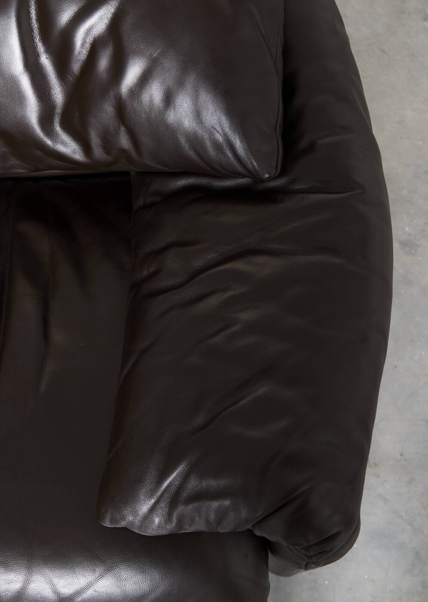 Leather Maralunga Lounge Chair and Ottoman by Vico Magistretti for Cassina