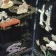 Antique Chinese bedroom screen, inlay of soapstone, jade, ivory, mother-of-pearl