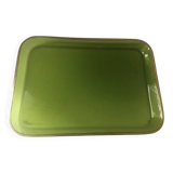 Antique Baccarat green and gold crystal tray?