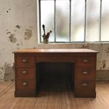 Desk with drawers in oak