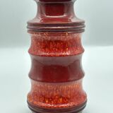 Red vase pagoda ceramic w. germany 266-28/space age vintage, 1970s
