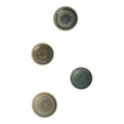 Set of 4 Scandinavian collection bowls in brown and green stoneware, mid-20th century.