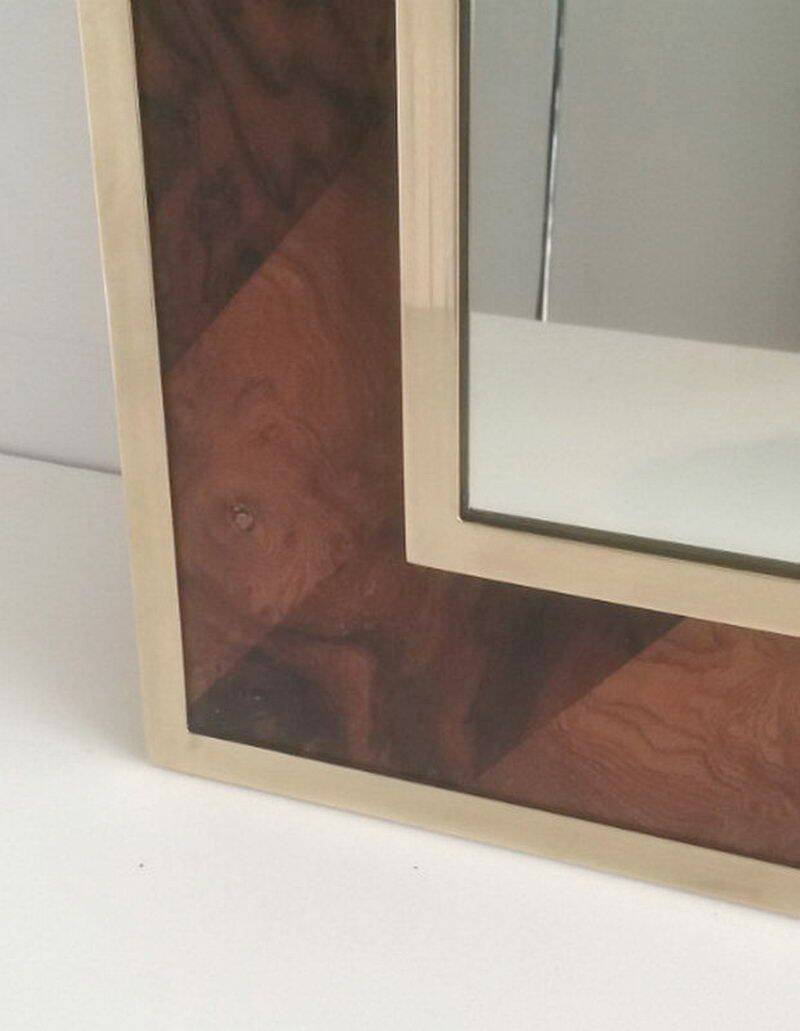 Mirror in wood and brass marquetry