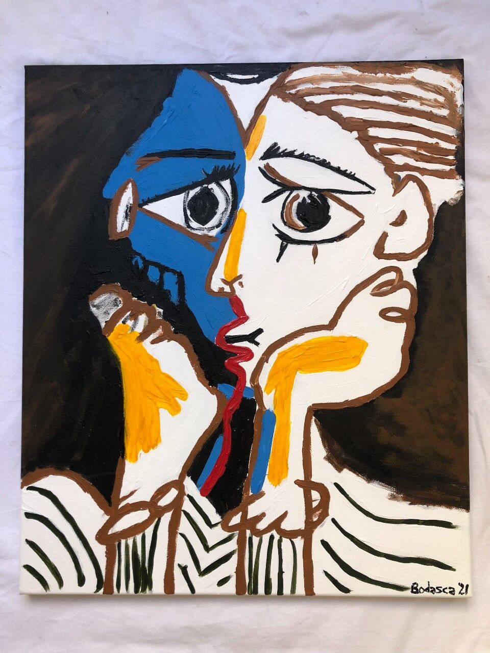 Cubist painting Les Amants