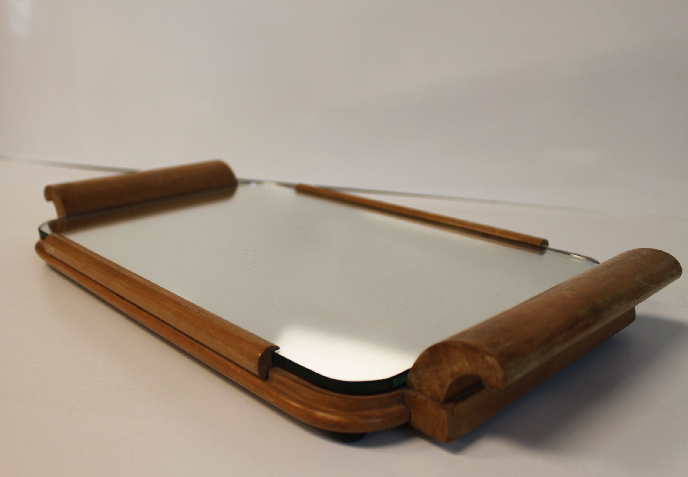 Art Deco wooden mirror top, 1940.