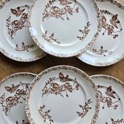 Ironstone dessert plates, poppies