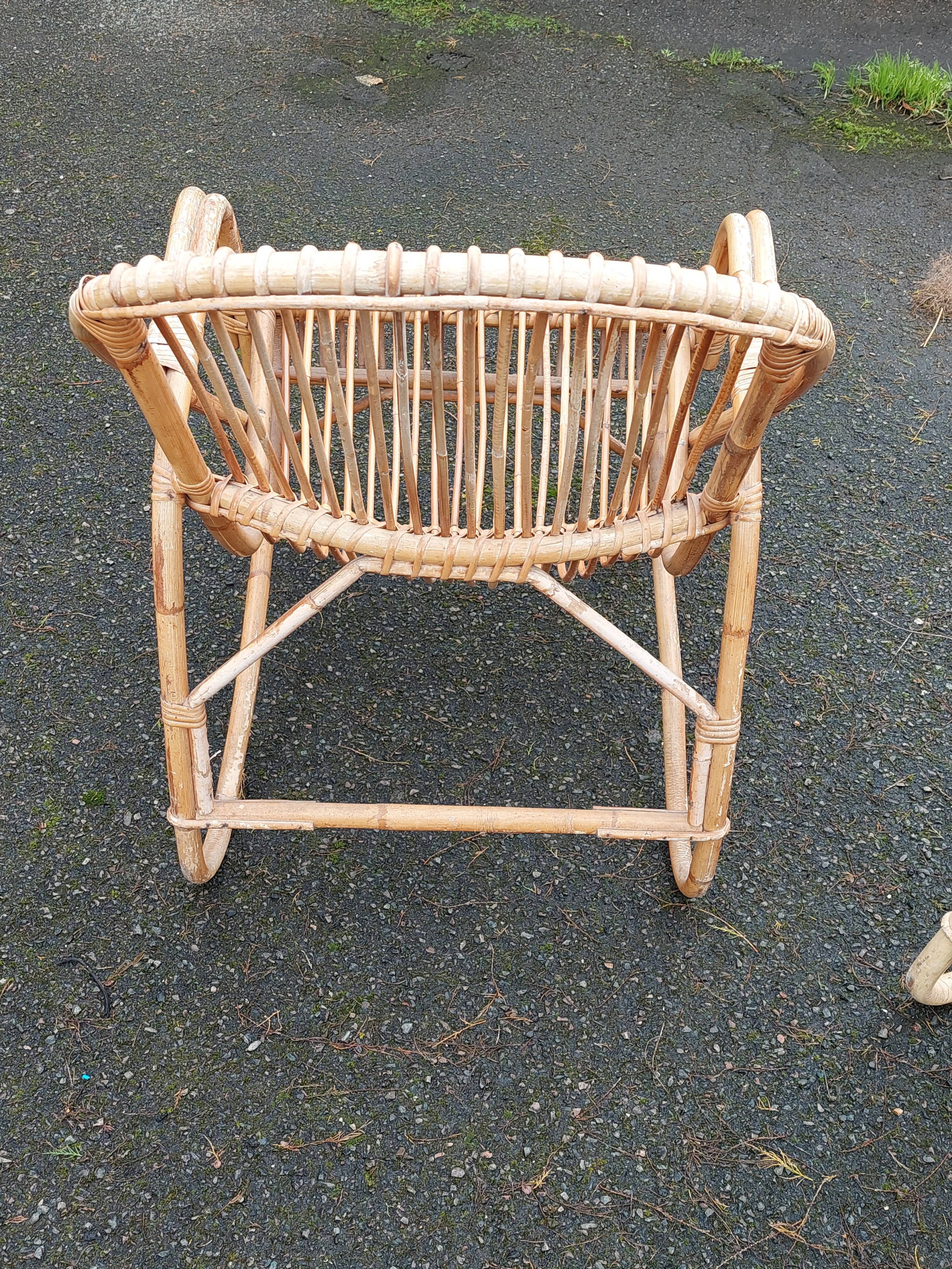 Paire de fauteuils rotin vintage