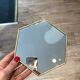Brass hexagonal mirror 17x15cm