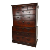 Commode haute de campagne George III / coffre sur coffre
