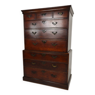 George III country tallboy / chest on chest
