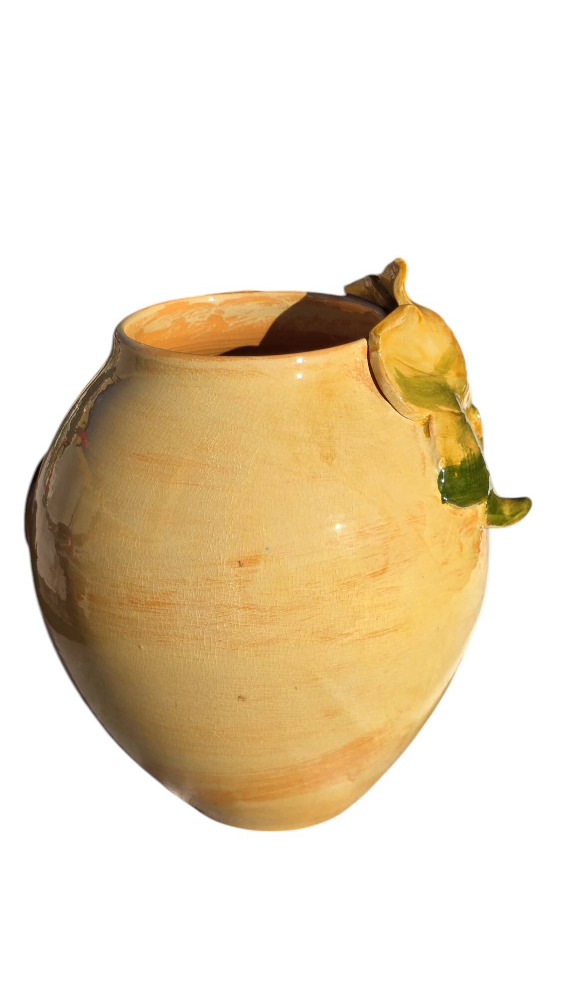 Provencal ceramic vase hand-painted in majolica