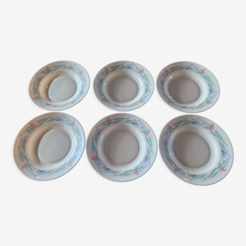 Set of 6 hollow plates by Arcopal, design Marc Palluy