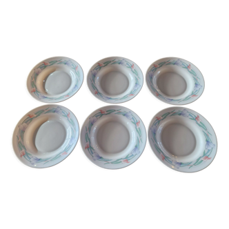 Set de 6 assiettes creuses par Arcopal design Marc Palluy