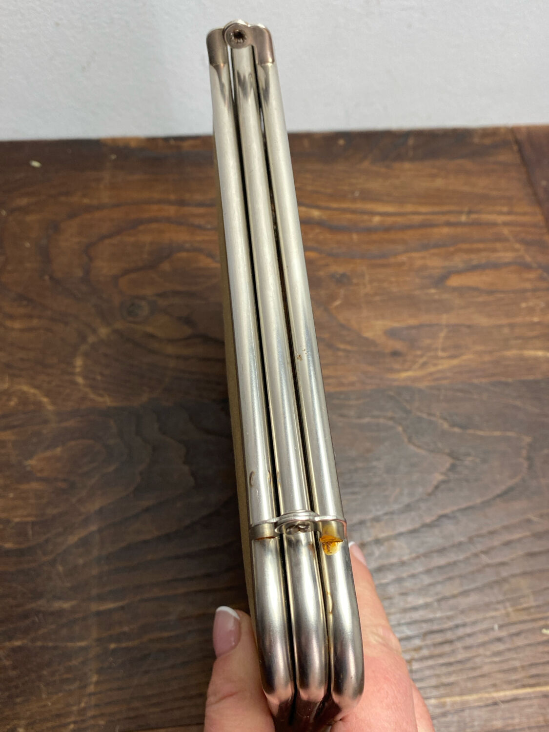 Triptych barber mirror, 1960, houndstooth back