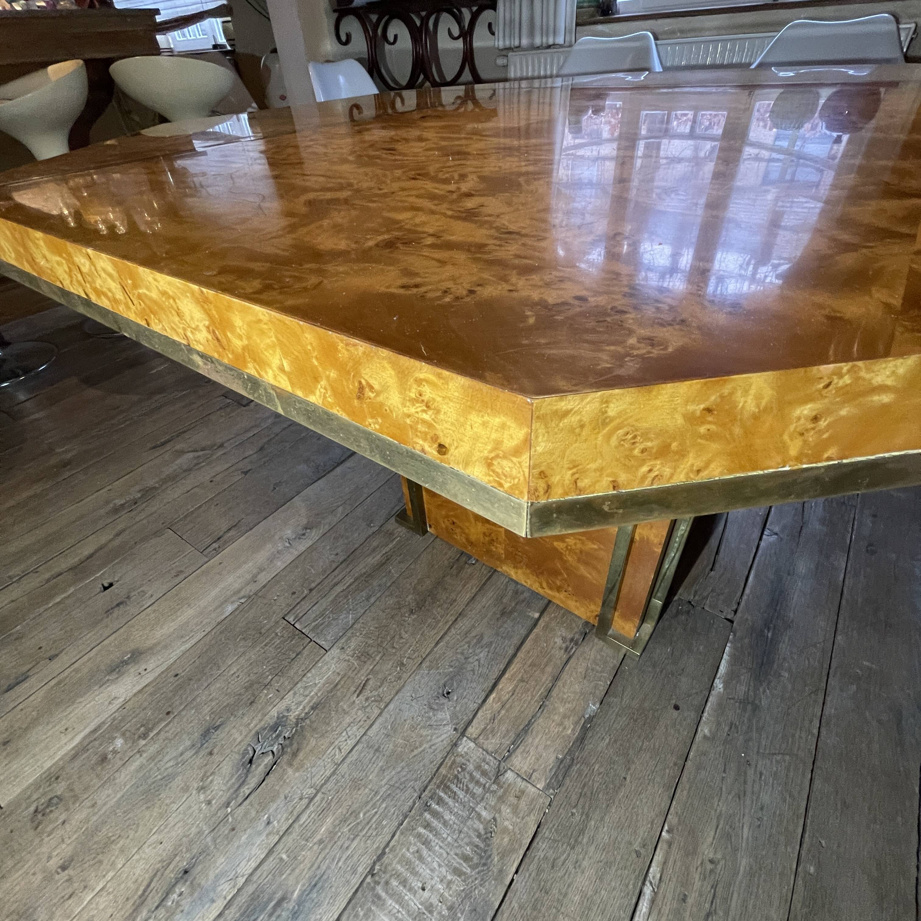 JEAN-CLAUDE MAHEY, Hollywood Regency dining table, extension leaves included.
