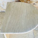 Vintage side table in travertine, circa 1980s.