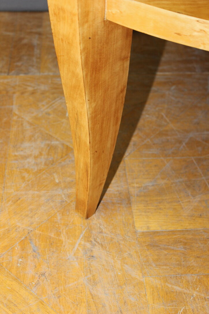 Art Deco Period Pedestal Table in Birch From Norway to Two Trays Around 1930