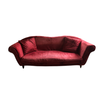 3-seater velvet and feather sofa