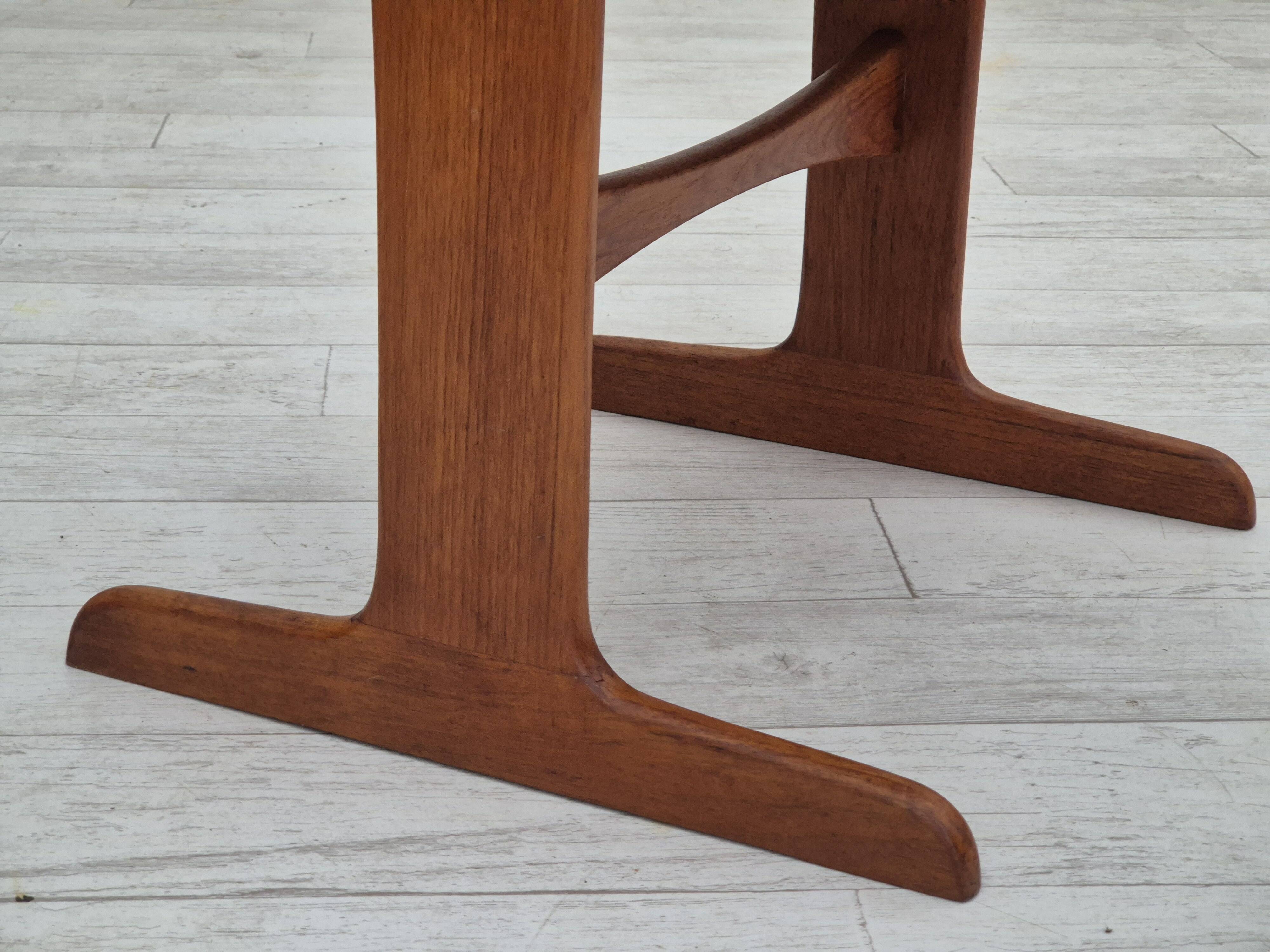1970s, set of 4 reupholstered Danish chairs, Farsø Møbelfabrik, teak wood, furniture velour.