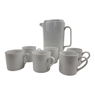 Cafetière et 6 tasses en porcelaine