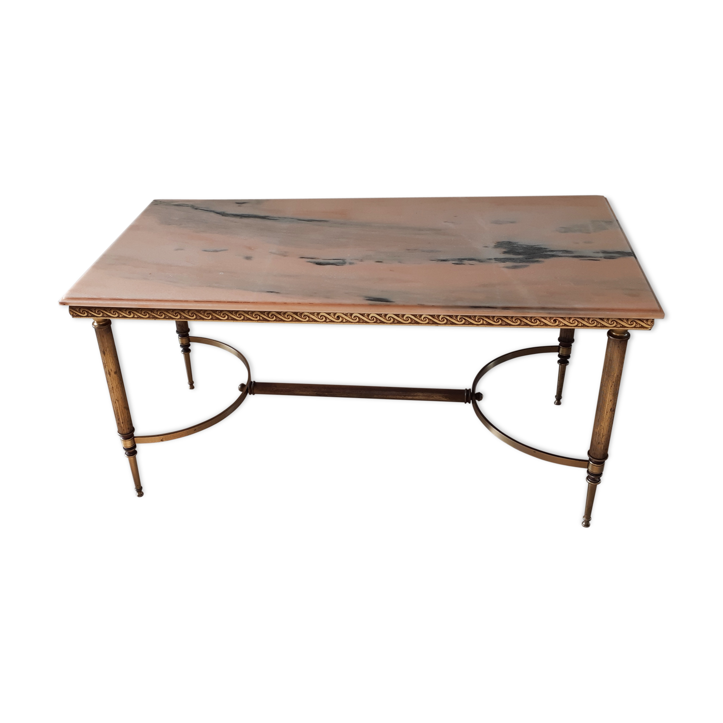 Bronze and marble coffee table
