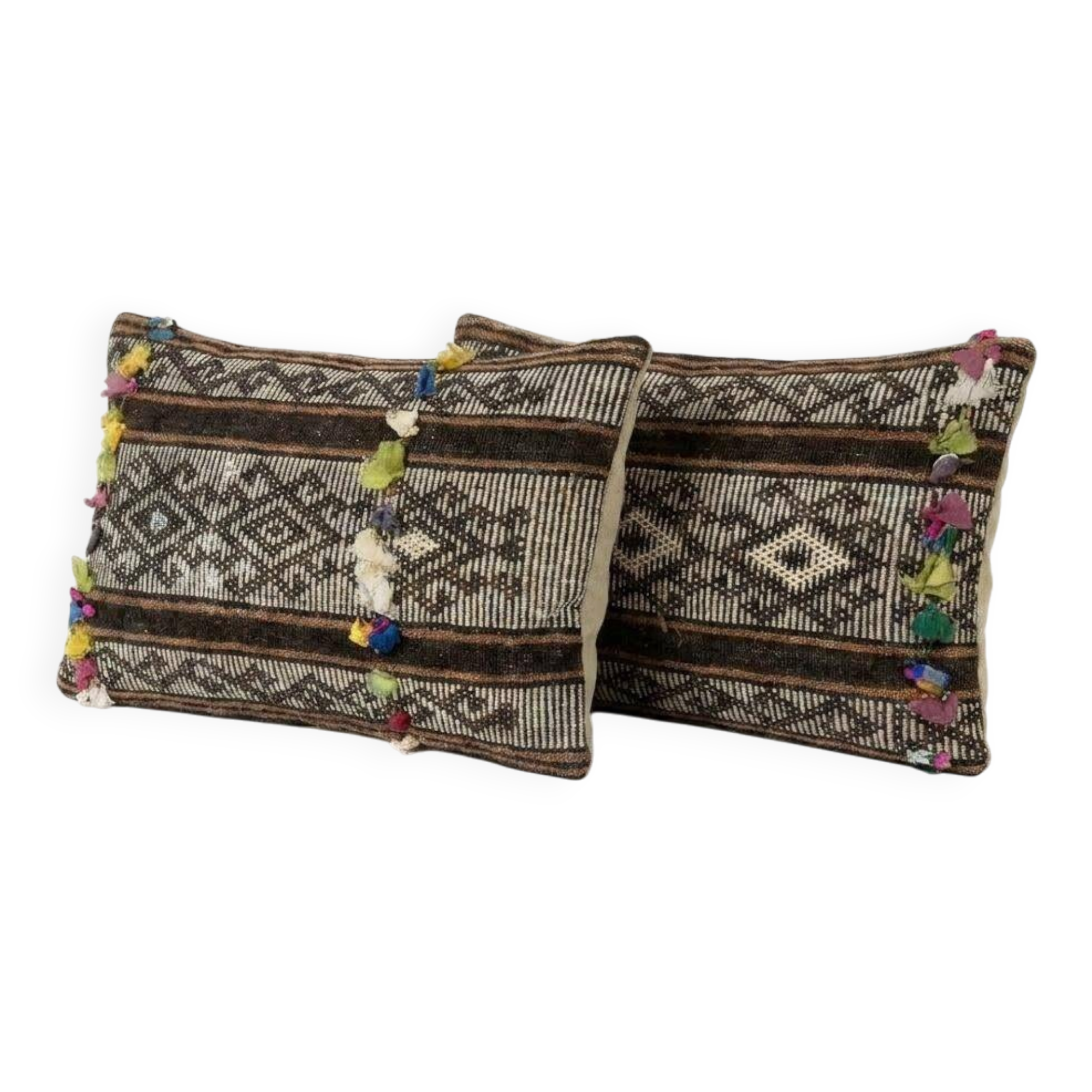 Set of 2 vintage kilim cushion covers 41x61 cm