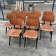 Set of 10 wooden Galvanitas chairs and compass legs model S16 Netherlands