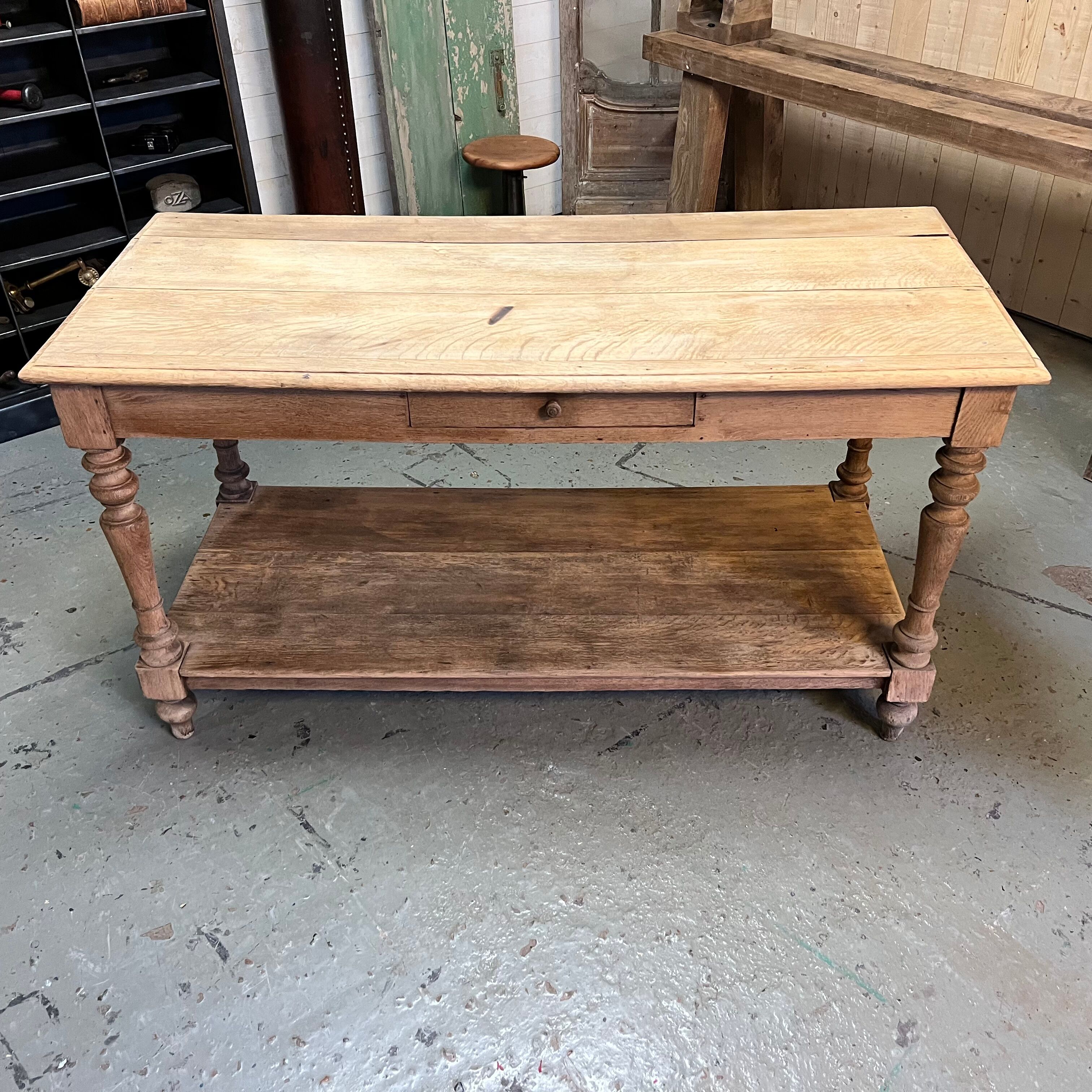Table de drapier en chêne fin xix eme