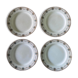 Set of 4 old flat plates in Terre de Fer, Cadiz L&G