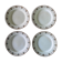Set of 4 old flat plates in Terre de Fer, Cadiz L&G