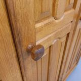 Armoire dressing vintage Guillerme et Chambron en chêne massif années 60