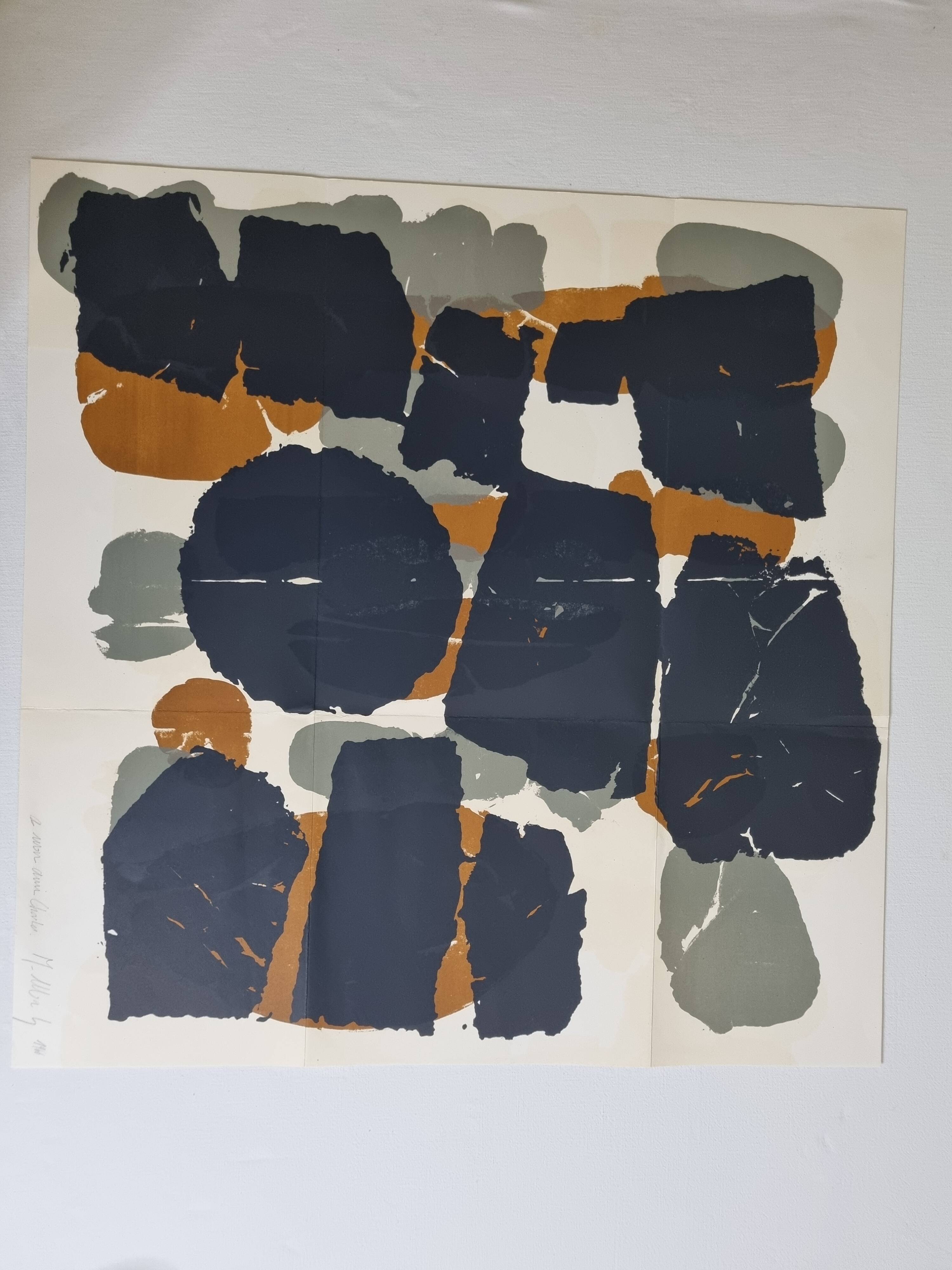 Lithographic poster after Roaul Ubac, 1966, signed, 60 x 60 cm