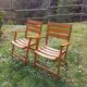 Lot de 2 fauteuils pliants vintage en bois