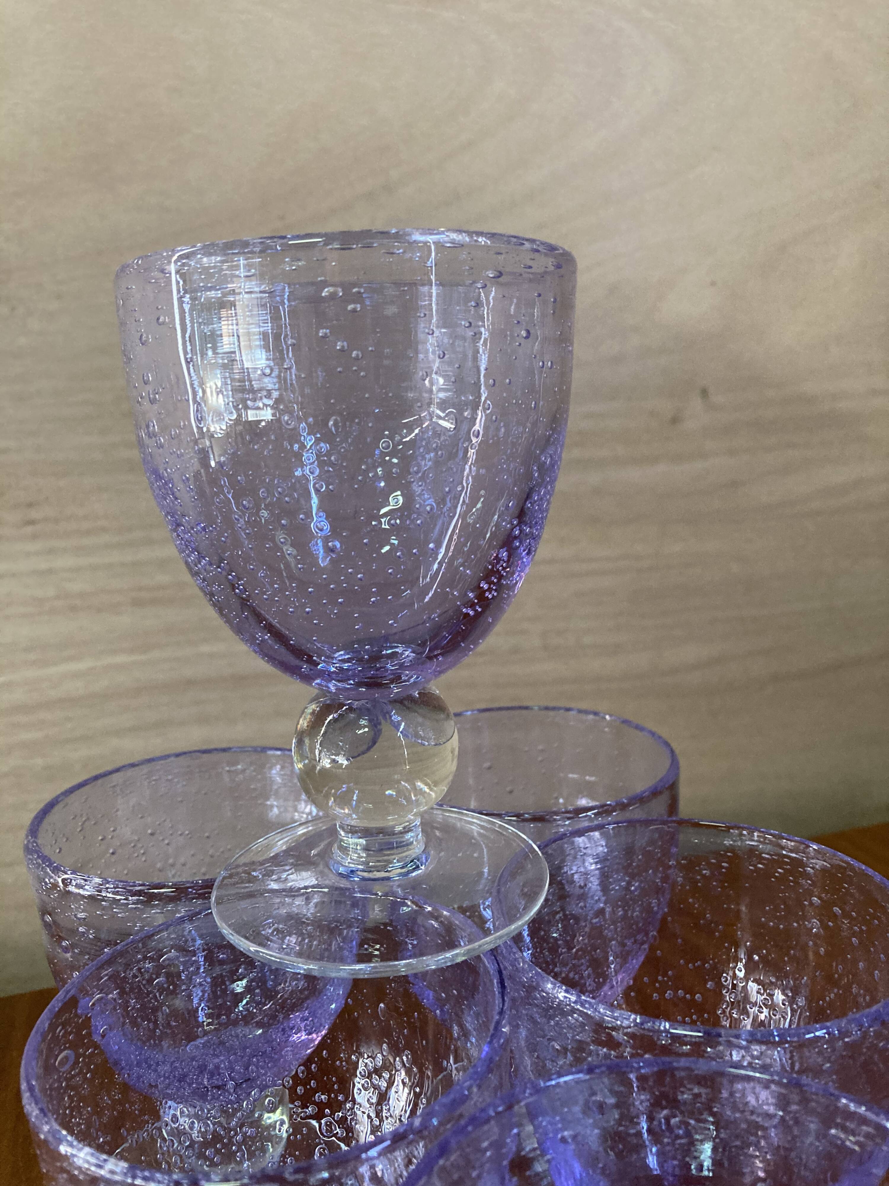 Set 6 handmade blown glasses. Maginific!!!