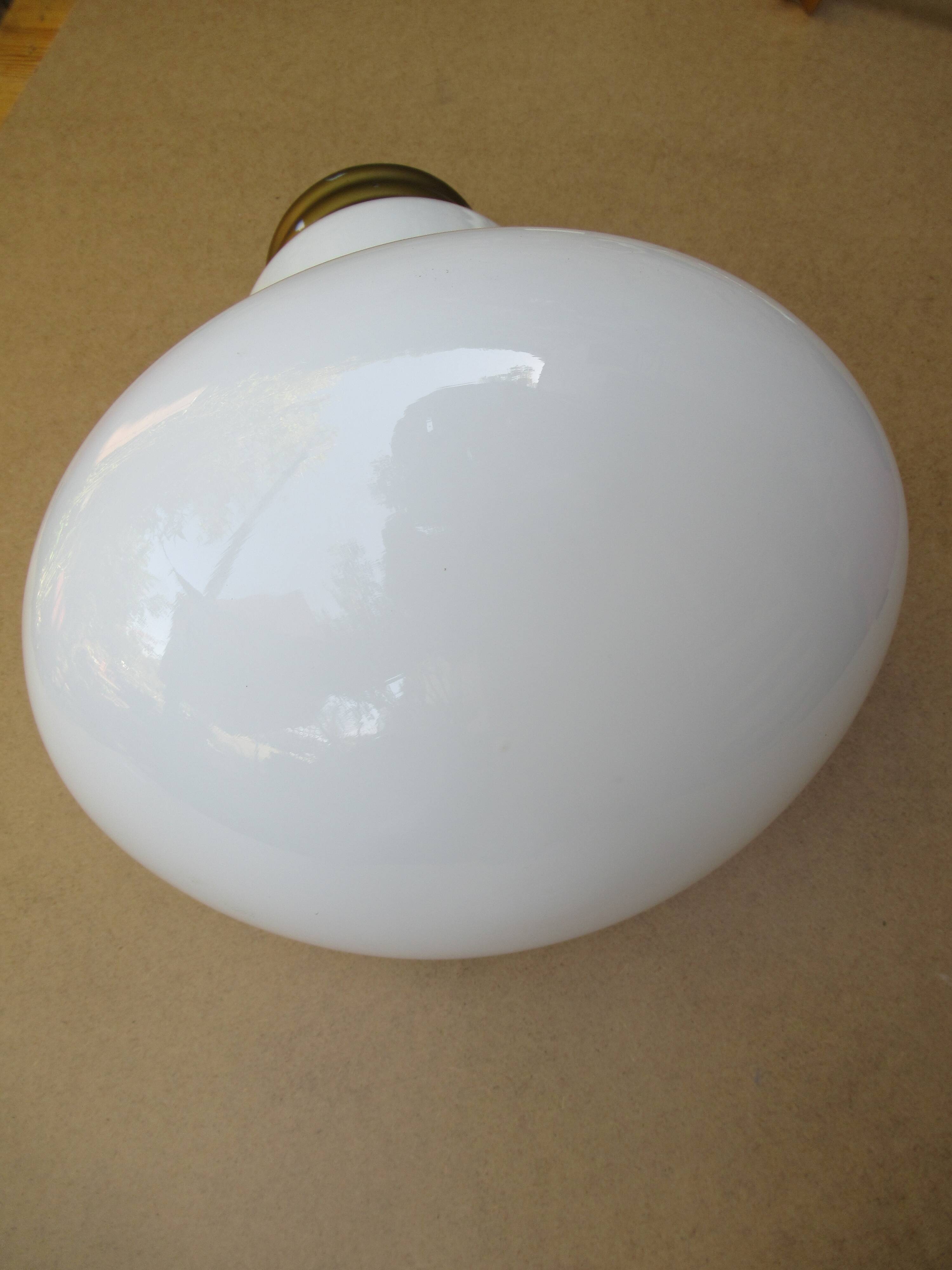 Pendant Lamp Bulb Opaline Glass Vintage 70s