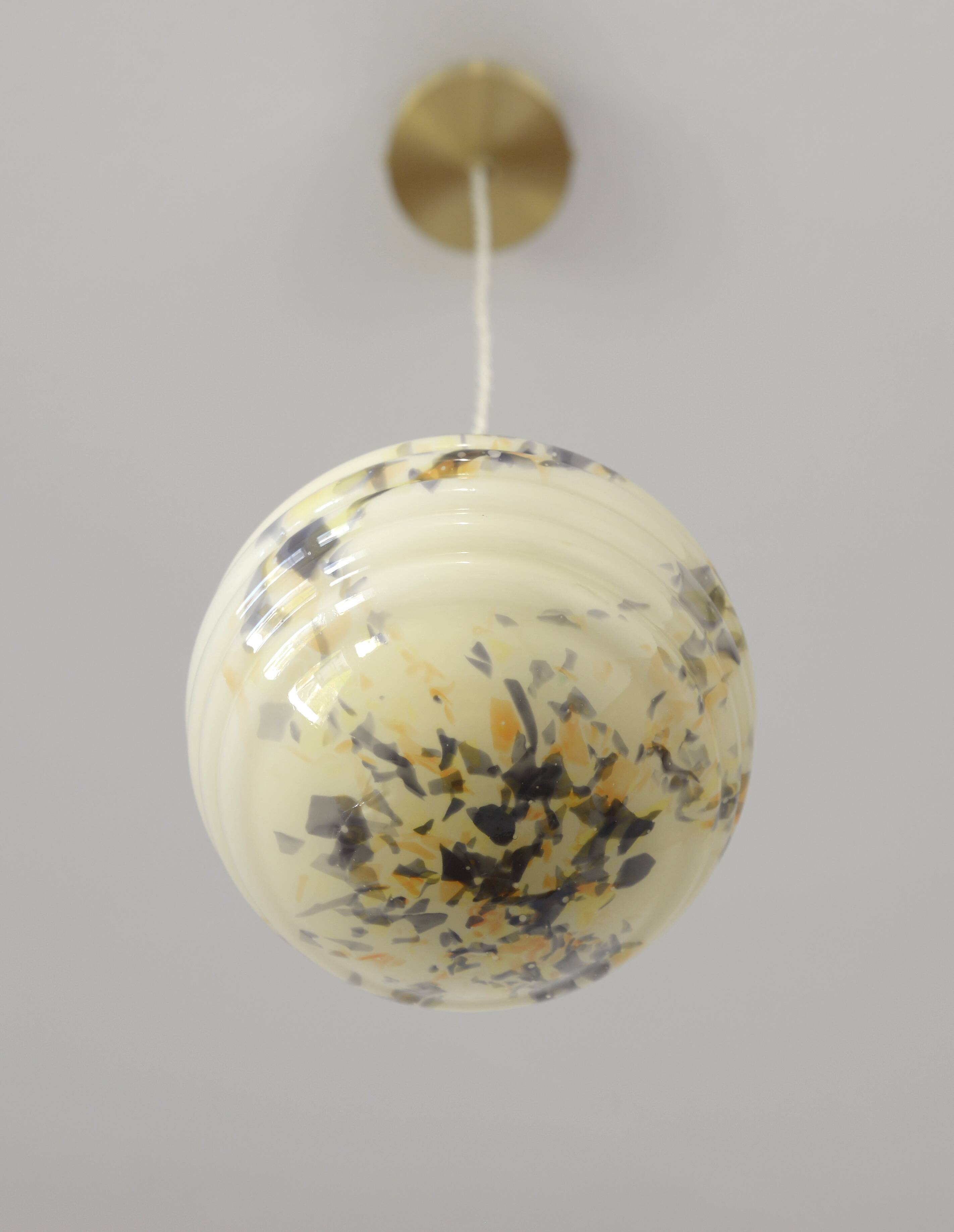 Art Deco redesign pendant lamp  / marbled glass antique hanging lamp