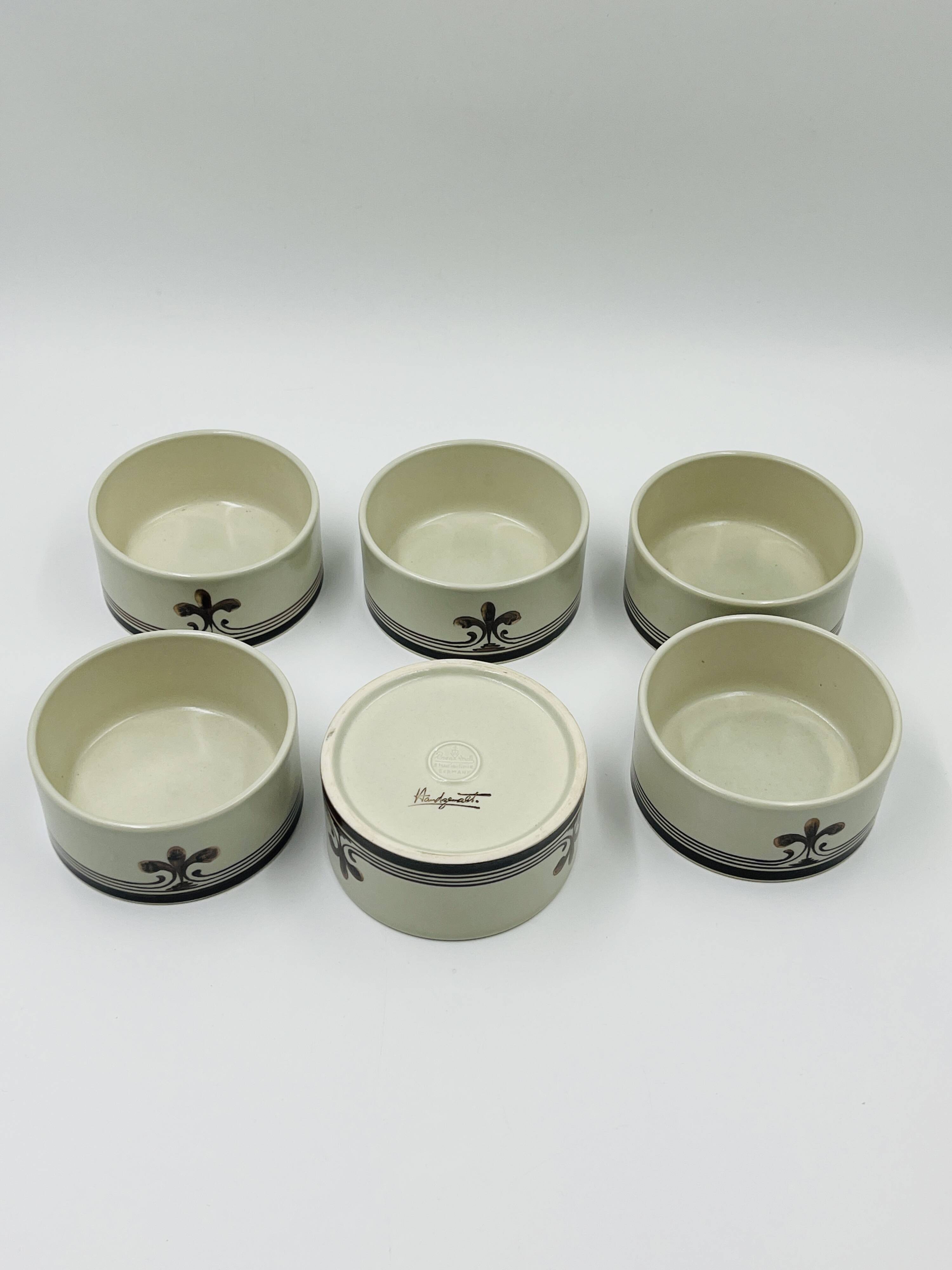 6 Ramequins Rosenthal studio-line "Siena" par Richard Scharrer 1970